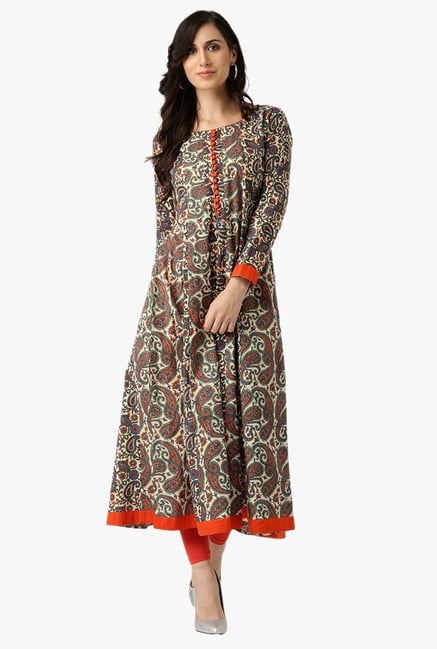 Libas Multicolor Paisley Print Cotton Kurta Libas Multicolor Paisley Print Cotton Kurta