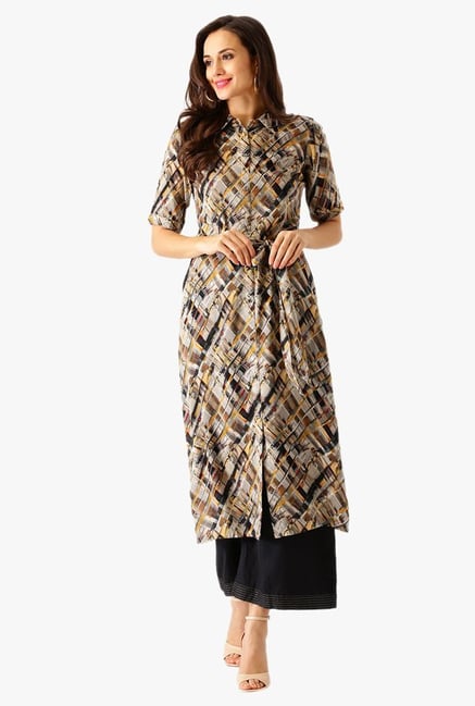 Libas Multicolor Printed Rayon Kurta Libas Multicolor Printed Rayon Kurta