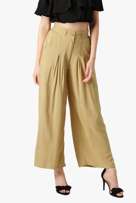 Libas Beige Regular Fit Rayon Palazzo Libas Beige Regular Fit Rayon Palazzo