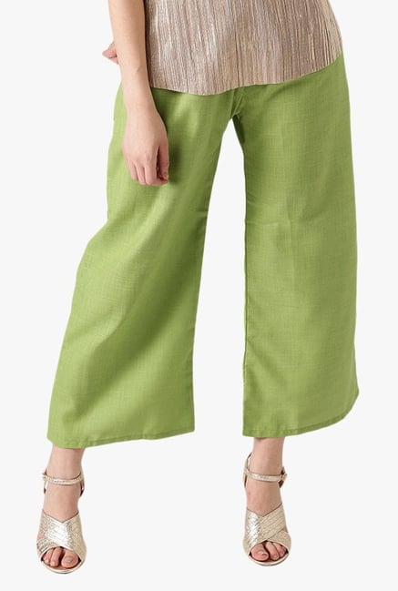 Libas Green Textured Cotton Palazzo Libas Green Textured Cotton Palazzo