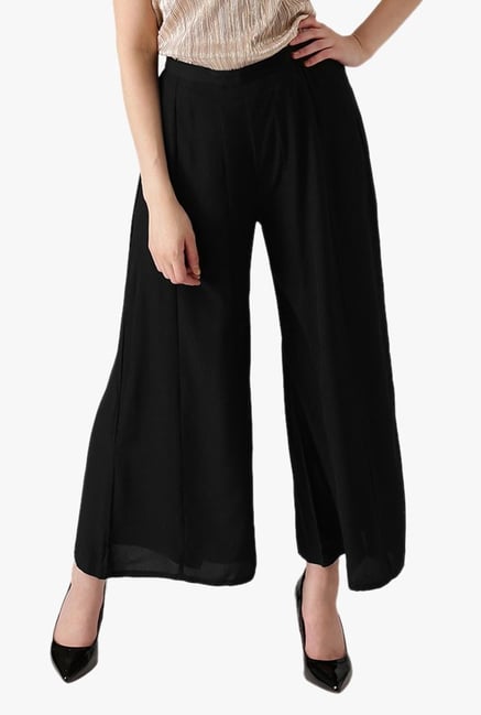 Libas Black Regular Fit Rayon Palazzo Libas Black Regular Fit Rayon Palazzo