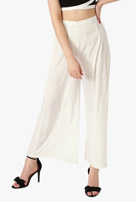 Libas White Regular Fit Rayon Palazzo Libas White Regular Fit Rayon Palazzo