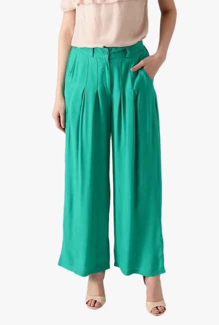 Libas Green Regular Fit Rayon Palazzo Libas Green Regular Fit Rayon Palazzo