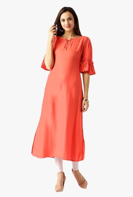 Libas Coral Regular Fit Rayon Kurta Libas Coral Regular Fit Rayon Kurta