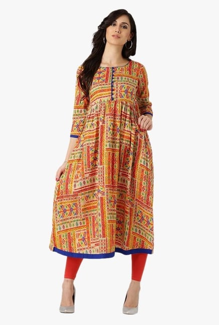 Libas Multicolor Printed Cotton Kurta Libas Multicolor Printed Cotton Kurta