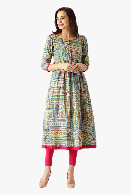 Libas Multicolor Printed Cotton Kurta Libas Multicolor Printed Cotton Kurta