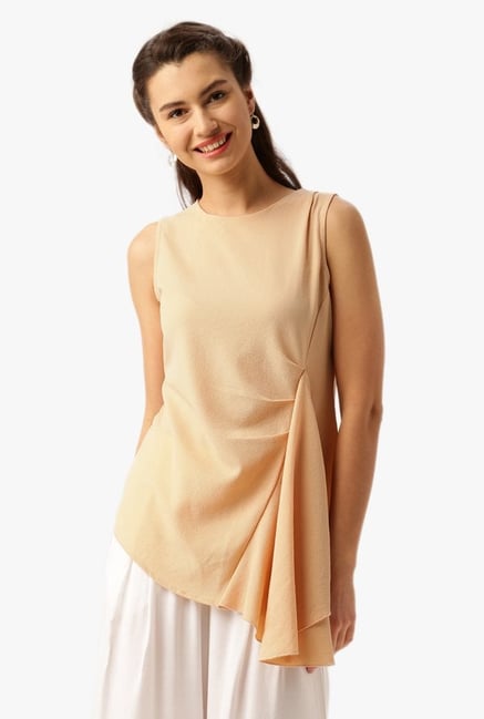 Desi Fusion Cream Polyester Top Desi Fusion Cream Polyester Top