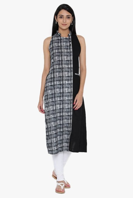 Desi Fusion Black Printed Cotton Kurta Desi Fusion Black Printed Cotton Kurta