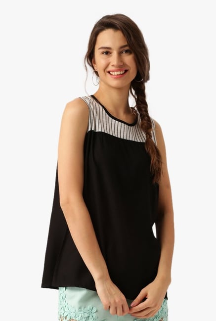 Desi Fusion Black Rayon Top Desi Fusion Black Rayon Top