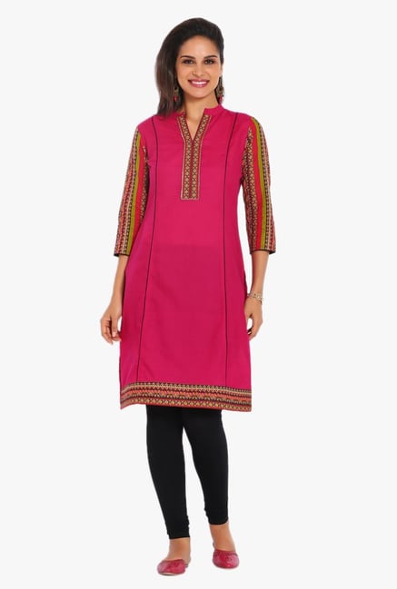 Soch Pink Regular Fit Cotton Kurta Soch Pink Regular Fit Cotton Kurta