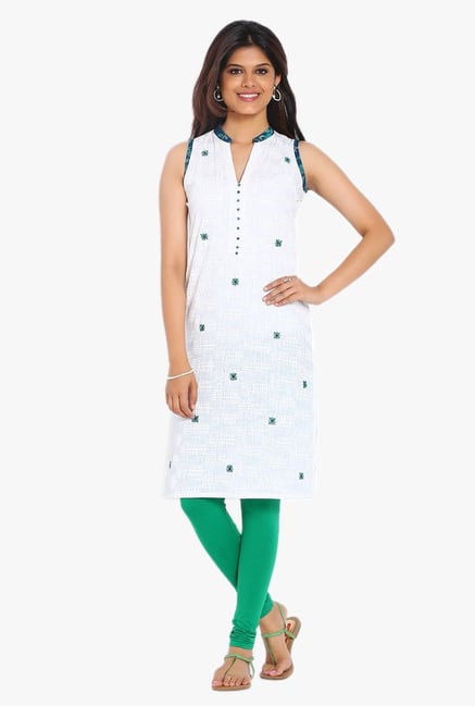 Soch White Floral Print Cotton Kurta Soch White Floral Print Cotton Kurta