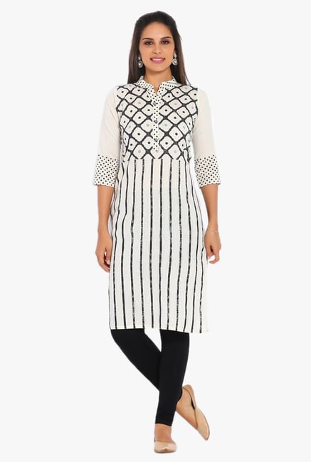 Soch Off White Printed Khadi Kurta Soch Off White Printed Khadi Kurta