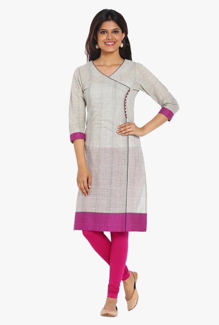 Soch Grey Textured Cotton Kurta Soch Grey Textured Cotton Kurta