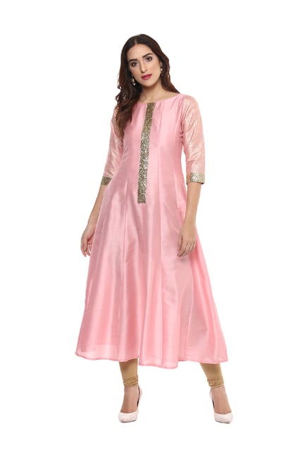 Ahalyaa Light Solid Poly Silk Anarkali Kurta Ahalyaa Light Solid Poly Silk Anarkali Kurta