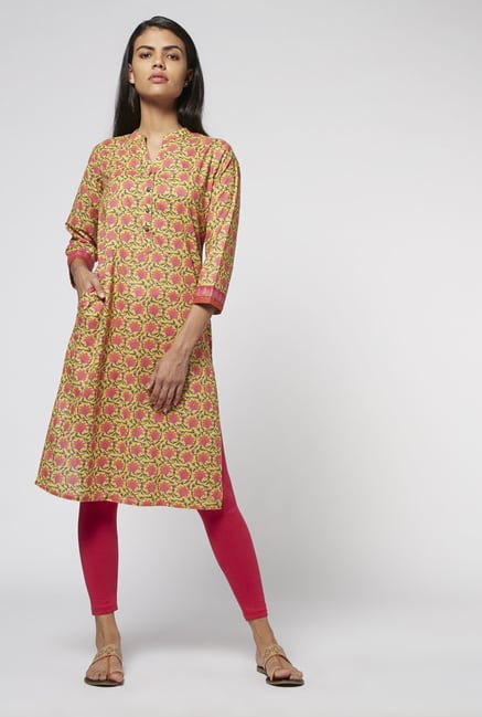 Utsa by Westside Yellow Pure Cotton Printed Kurta Utsa by Westside Yellow Pure Cotton Printed Kurta