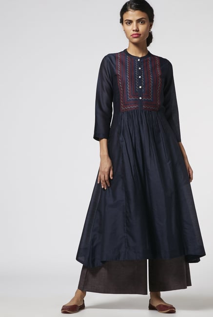 Zuba by Westside Navy Kurta with Inner Zuba by Westside Navy Kurta with Inner