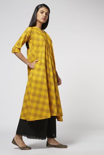 Utsa by Westside Yellow Pure Cotton Kurta Utsa by Westside Yellow Pure Cotton Kurta