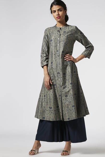 Zuba by Westside Indigo Floral Printed Kurta Zuba by Westside Indigo Floral Printed Kurta