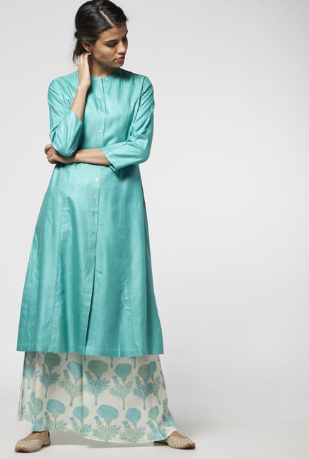 Zuba by Westside Turquoise Kurta Zuba by Westside Turquoise Kurta