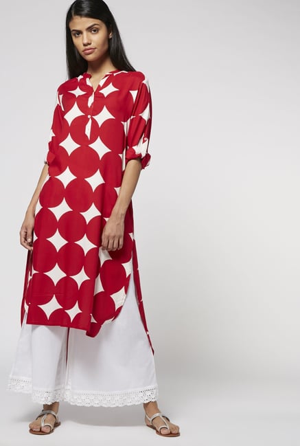 Utsa by Westside Red High-low Kurta Utsa by Westside Red High-low Kurta