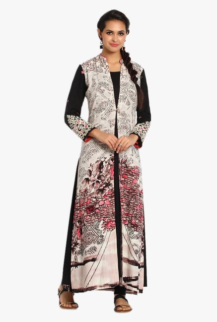 Soch Black & Off White Printed Modal Kurta Set Soch Black & Off White Printed Modal Kurta Set