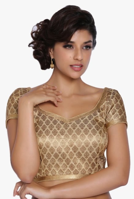 Soch Gold Printed Brocade Blouse Soch Gold Printed Brocade Blouse