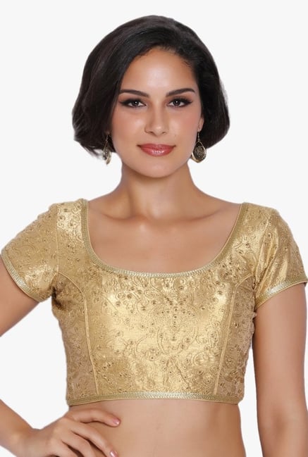 Soch Gold Embroidered Dupion Blouse Soch Gold Embroidered Dupion Blouse