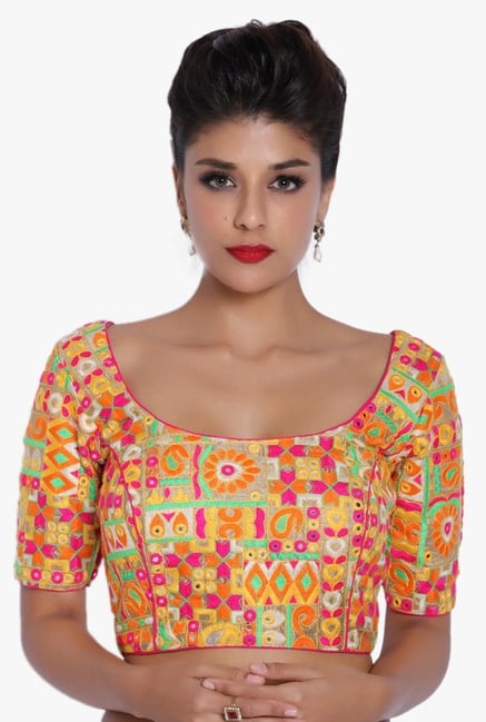 Soch Multicolor Embroidered Dupion Blouse Soch Multicolor Embroidered Dupion Blouse