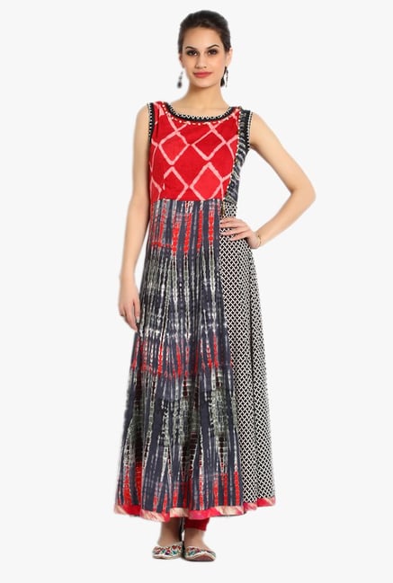 Soch Black & Red Printed Cotton Kurta Set Soch Black & Red Printed Cotton Kurta Set