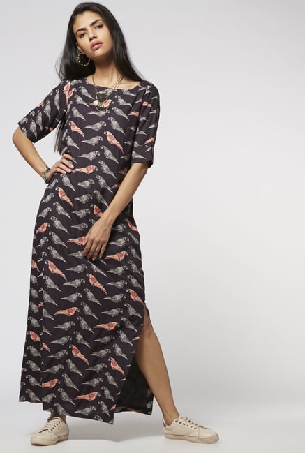 Bombay Paisley by Westside Dark Grey Dress Bombay Paisley by Westside Dark Grey Dress