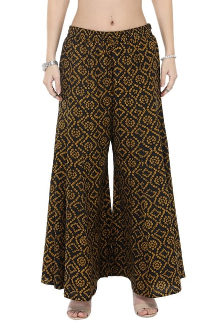 Varanga Black Bandhani Cotton Palazzo Varanga Black Bandhani Cotton Palazzo