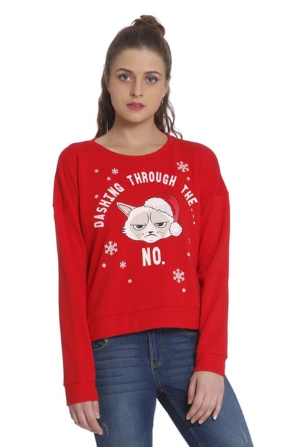 Only Red Printed Sweater Only Red Printed Sweater