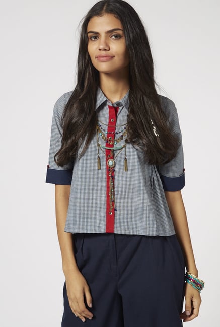 Bombay Paisley by Westside Dark Navy Blouse Bombay Paisley by Westside Dark Navy Blouse