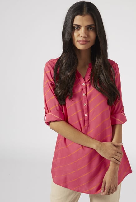 Utsa by Westside Pink Striped Kurti Utsa by Westside Pink Striped Kurti