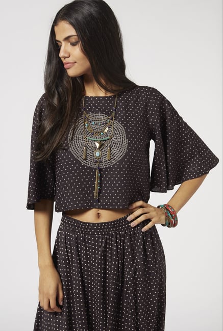 Bombay Paisley by Westside Charcoal Blouse Bombay Paisley by Westside Charcoal Blouse