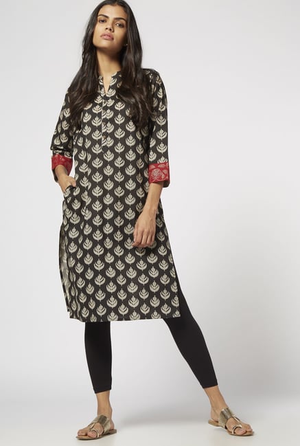 Utsa by Westside Black Pure Cotton Kurta Utsa by Westside Black Pure Cotton Kurta