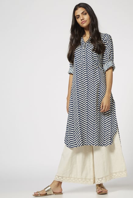 Utsa by Westside Indigo Chevron Kurta Utsa by Westside Indigo Chevron Kurta