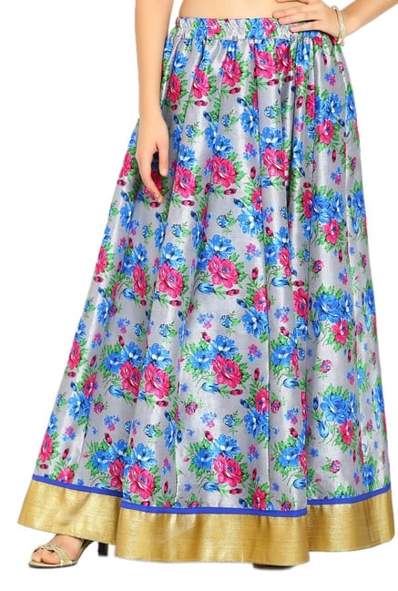 Soch Grey Floral Print Skirt Soch Grey Floral Print Skirt