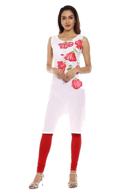 Soch White & Red Printed Cotton Kurta Soch White & Red Printed Cotton Kurta
