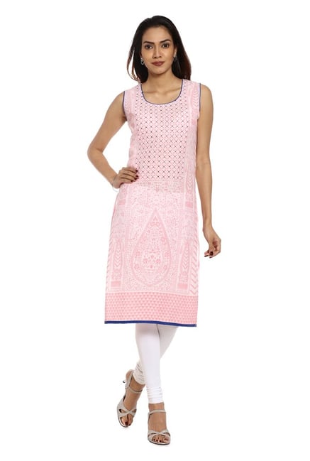 Soch Pink Printed Cotton Kurta Soch Pink Printed Cotton Kurta