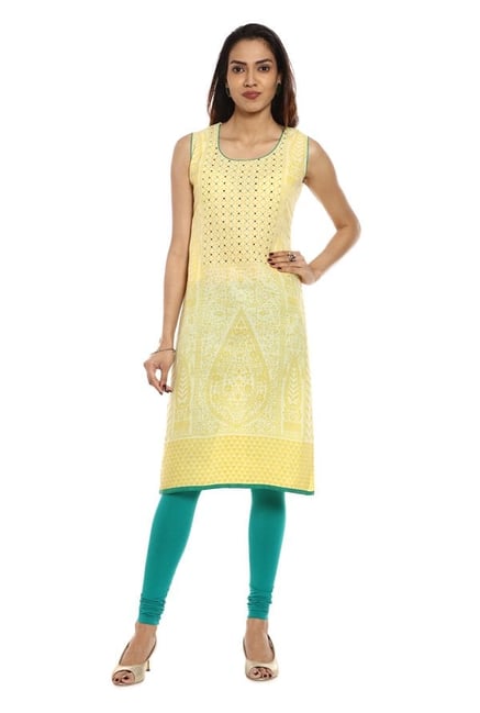 Soch Yellow Printed Cotton Kurta Soch Yellow Printed Cotton Kurta