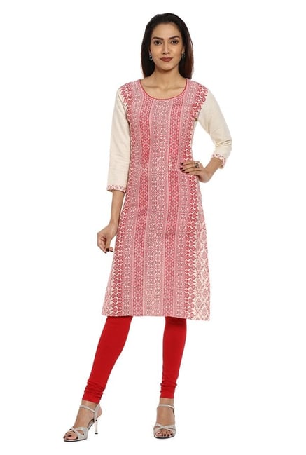Soch Red Printed Cotton Kurta Soch Red Printed Cotton Kurta
