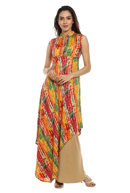Soch Multicolor Printed Rayon Kurta Soch Multicolor Printed Rayon Kurta