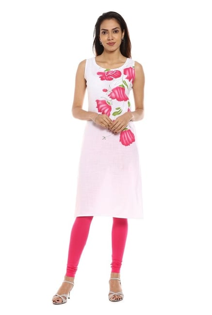 Soch White & Pink Printed Cotton Kurta Soch White & Pink Printed Cotton Kurta
