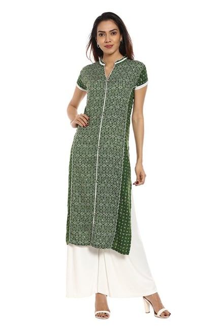 Soch Green Printed Rayon Kurta Soch Green Printed Rayon Kurta