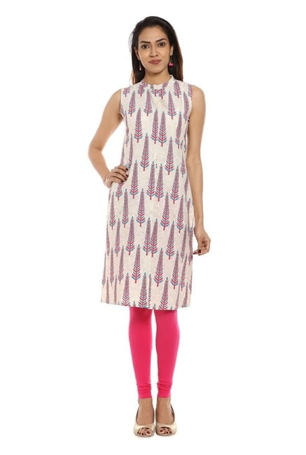 Soch Beige Printed Cotton Kurta Soch Beige Printed Cotton Kurta