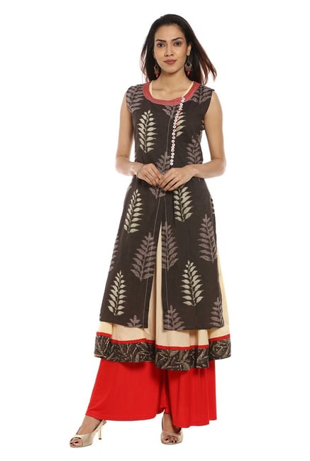 Soch Brown Printed Cotton Kurta Soch Brown Printed Cotton Kurta