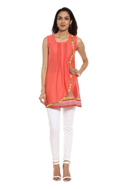Soch Peach Printed Cotton Kurti Soch Peach Printed Cotton Kurti