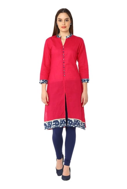 Soch Pink Regular Fit Cotton Kurta Soch Pink Regular Fit Cotton Kurta