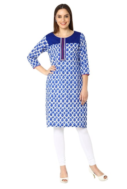 Soch Blue Printed Cotton Kurta Soch Blue Printed Cotton Kurta